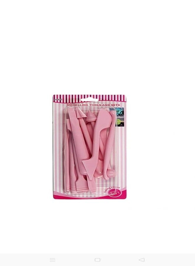53 Arts 53ARTS Plastic Sculpture Tools 12 Pcs Mini Sculpting Fondant Flower Model Carving Group Soft Pottery Clay Shaping Pen (Color : Pink) - Image 1
